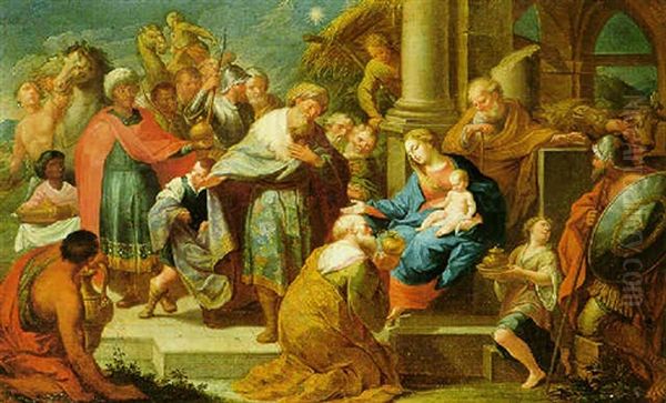 L'adorazione Dei Magi Oil Painting by Pompeo Girolamo Batoni