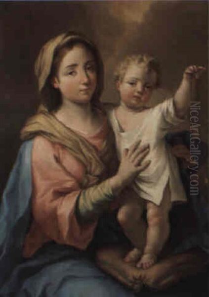 Madonna And Child Oil Painting by Pompeo Girolamo Batoni