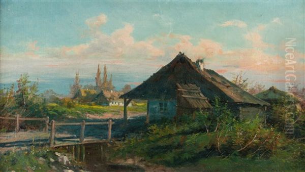 Pejzaz Z Chata Oil Painting by Stanislaw Batowski-Kaczor