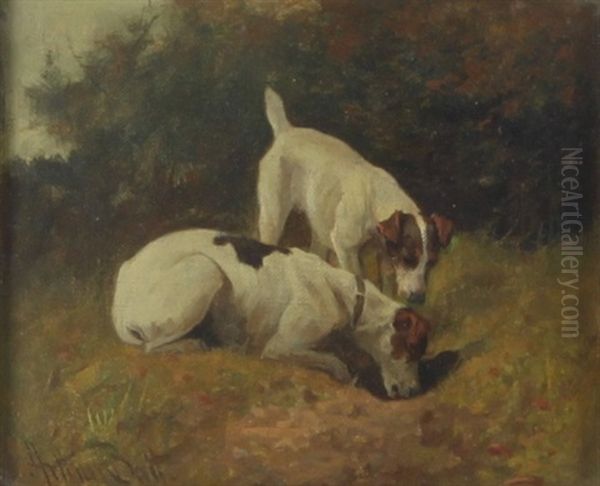 Terriers Oil Painting by Arthur Batt