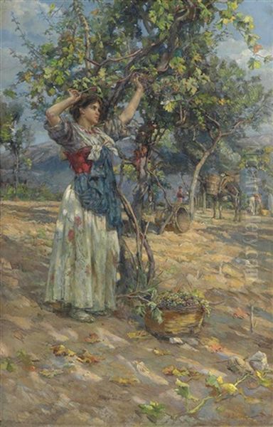 La Vendemmia: The Grape Harvest Oil Painting by Alessandro Battaglia