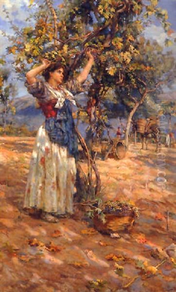 The Grape Harvest Oil Painting by Alessandro Battaglia