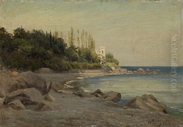 Cape Ai-panda, Crimea Oil Painting by Viktor Pavlovitch Baturin