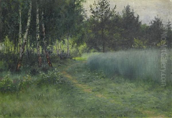 A Path Through The Glade Oil Painting by Viktor Pavlovitch Baturin