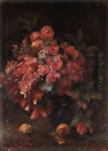 Rosenstraus In Einer Vase Oil Painting by Jeanna Maria Charlotta Bauck