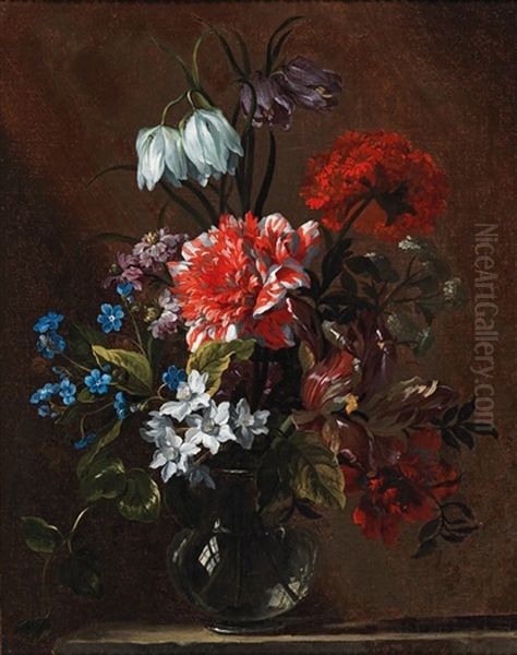 A Still Life Of Chrysanthemum Oil Painting by Nicolas Baudesson