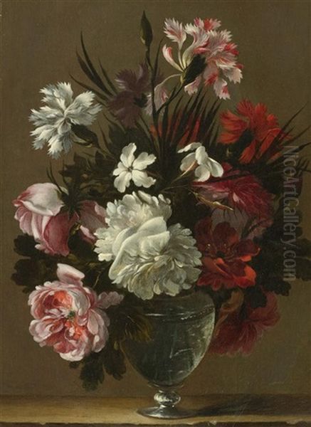 Stillleben Mit Blumen In Einer Vase Oil Painting by Nicolas Baudesson