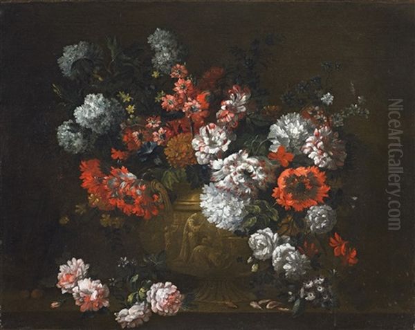 Large Vase With Blossom Oil Painting by Nicolas Baudesson