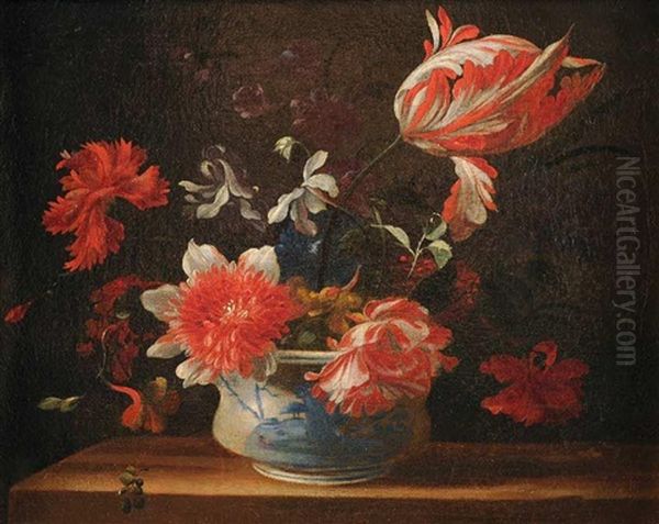 Nature Morte Au Vase De Fleurs Oil Painting by Nicolas Baudesson