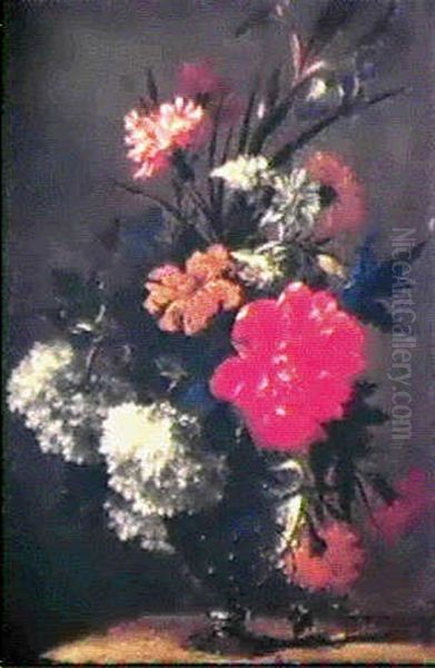 Vase De Fleurs Oil Painting by Nicolas Baudesson