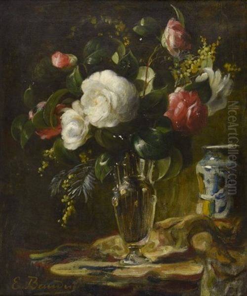 Roses Dans Un Vase Oil Painting by Eugene Baudin