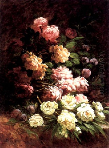 Blumen Und Fruchtstilleben Oil Painting by Eugene Baudin