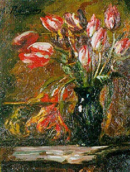 Tulipes Oil Painting by Eugene Baudin