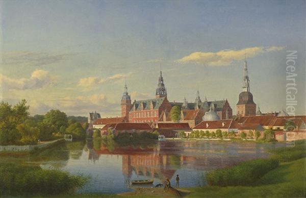 Blick Auf Schloss Frederiksborg In Hillerod Bei Oil Painting by Ulrich Baudissin