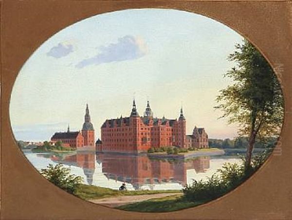 View Towards Frederikborg Castle In Denmark Oil Painting by Ulrich Baudissin