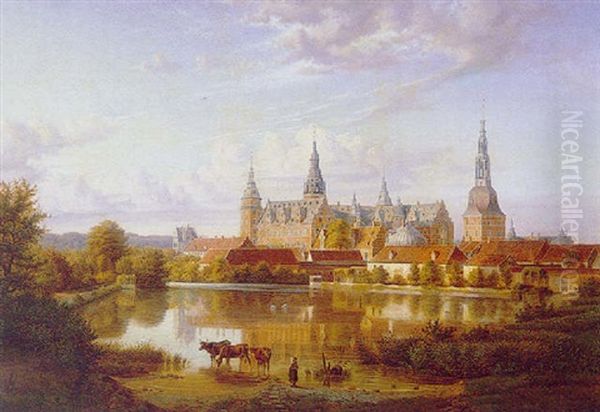 Frederiksborg Slot Oil Painting by Ulrich Baudissin