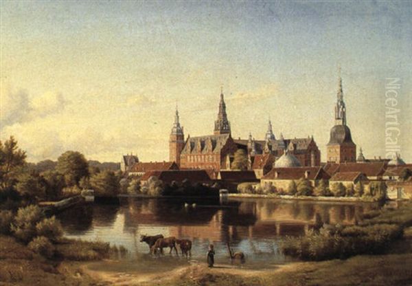 Frederiksborg Slot Oil Painting by Ulrich Baudissin