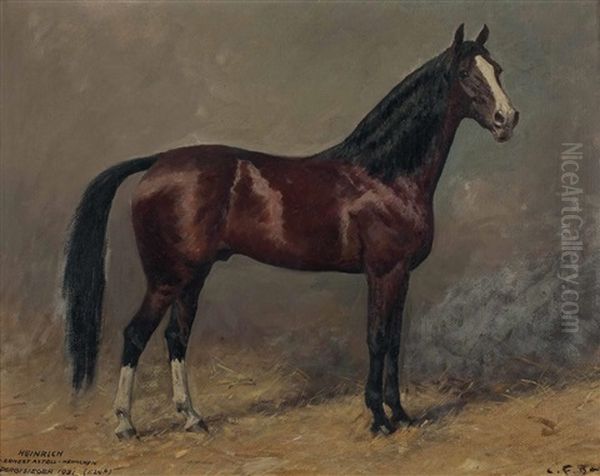 Derbysieger - Heinrich V. Ernest Axtell-heinschen Oil Painting by Carl Franz Bauer