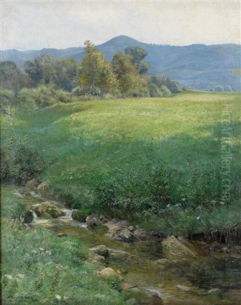 Altenberg An Der Donau Oil Painting by Gustav Bauer