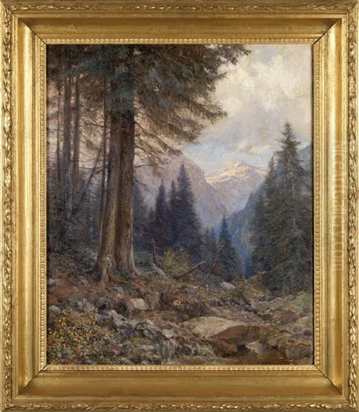 Waldlichtung Oil Painting by Gustav Bauer