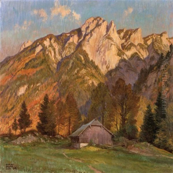 Herbsttag Bei Strobl Oil Painting by Gustav Bauer