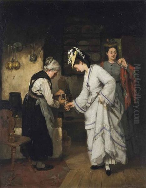 Welcome Refreshment Oil Painting by Johann Balthasar Bauer