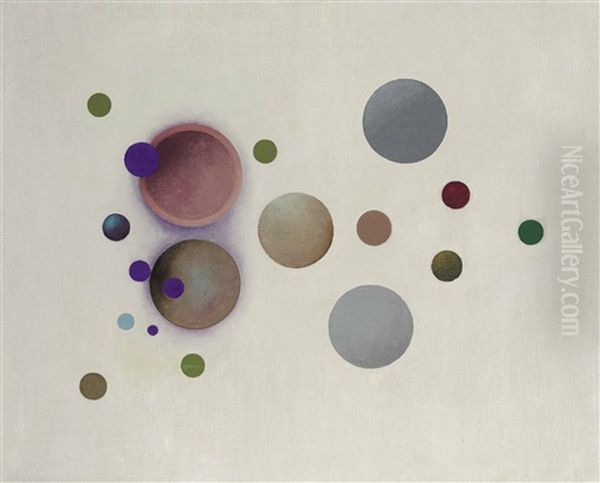 Untitled (purple Accent Variation 2) Oil Painting by Rudolf Bauer