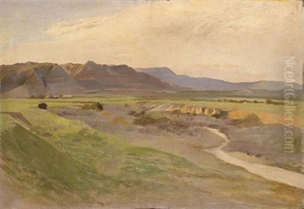 Plain Of Jericho Oil Painting by Gustav Bauernfeind