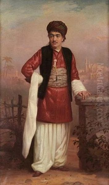 Portrait Of An Ottoman Gentleman Oil Painting by Gustav Bauernfeind