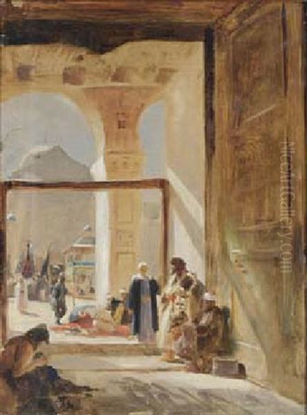 Church In The Orient Oil Painting by Gustav Bauernfeind