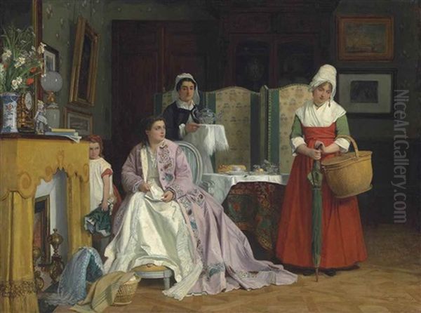 La Nouvelle Bonne Oil Painting by Charles Louis Baugniet