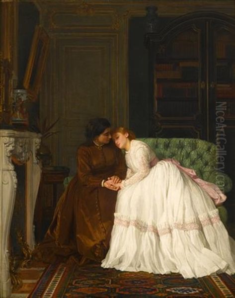 Premier Trouble Du Coeur Oil Painting by Charles Louis Baugniet