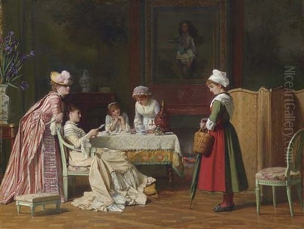 A Letter Of Recommendation Oil Painting by Charles Louis Baugniet