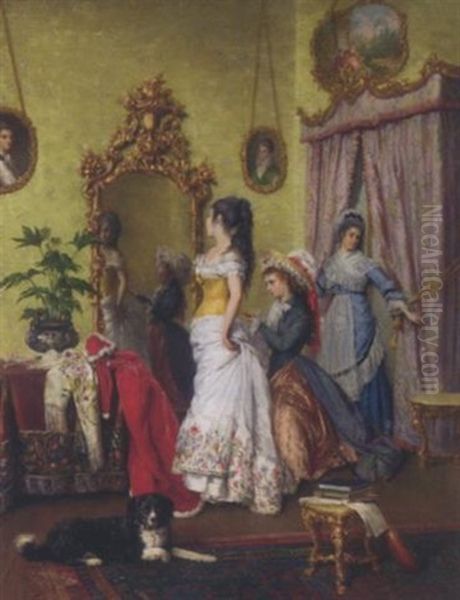 Getting Ready For The Ball Oil Painting by Charles Louis Baugniet