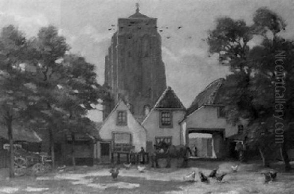 Binnenplaats Van Een Boerderij Te Zierikzee Oil Painting by Sieger Baukema