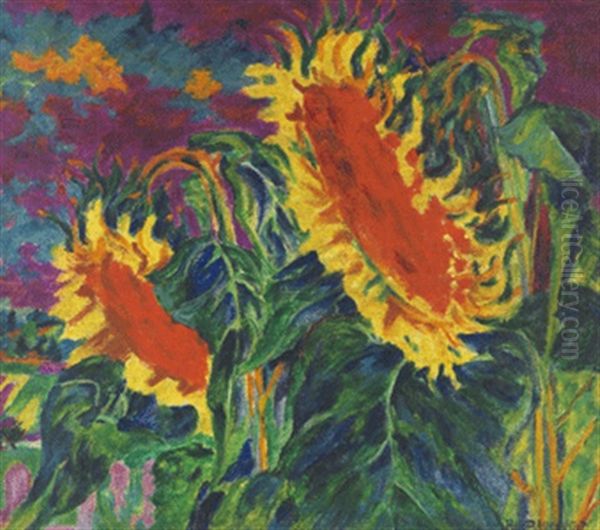 Sonnenblumen Oil Painting by Philipp Bauknecht