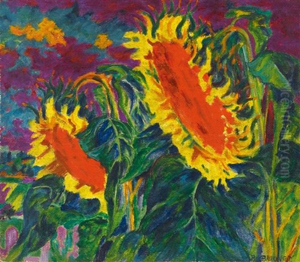 Sonnenblumen Oil Painting by Philipp Bauknecht