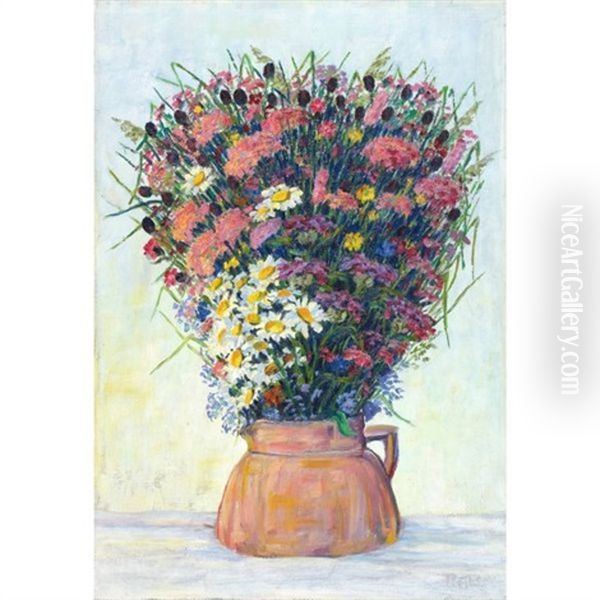 Feldblumenstrauss (bouquet With Wild Flowers) Oil Painting by Philipp Bauknecht