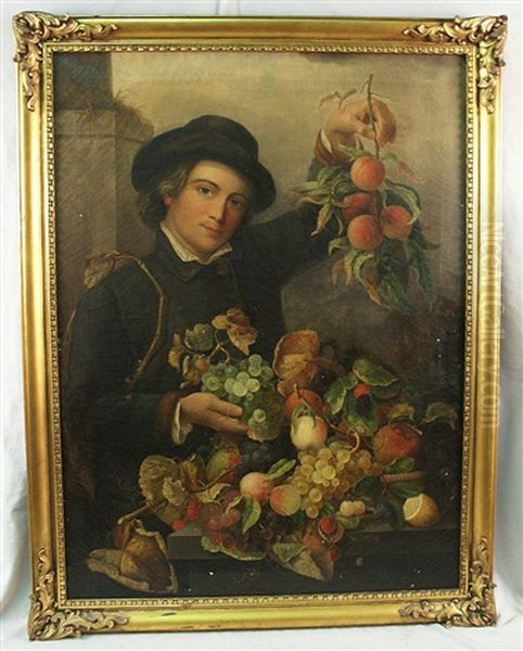 The Fruit Seller Oil Painting by Carl Baum