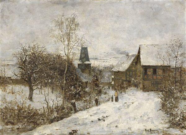 Oberweimar Im Winter Oil Painting by Paul Baum