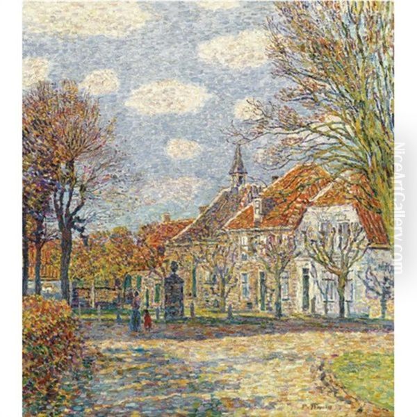 Rathaus In St. Anna-the Town Hall In St. Anna Oil Painting by Paul Baum