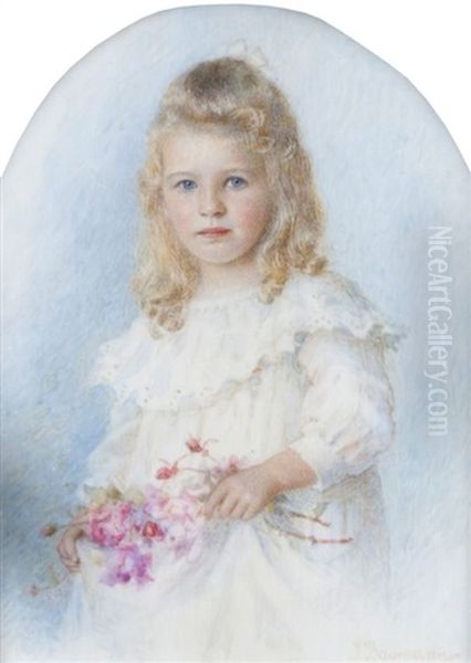 Portrait Eines Madchens Oil Painting by Ida Baumann