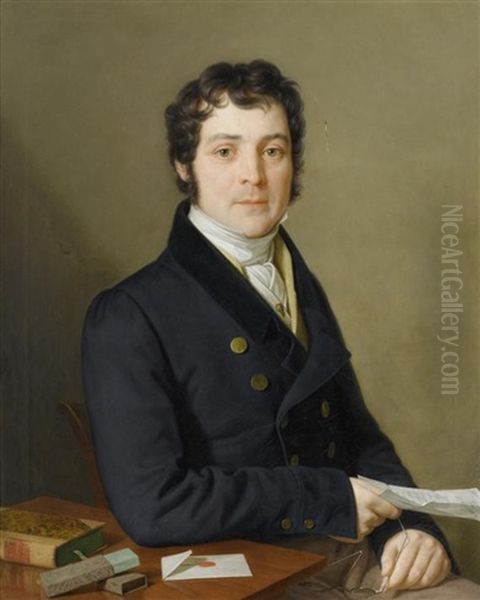 Portrait Eines Edelmannes Oil Painting by Johann Friedrich Baumann