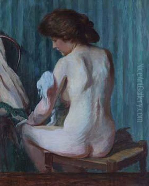 Female Nude Oil Painting by Jean-Charles Cazin