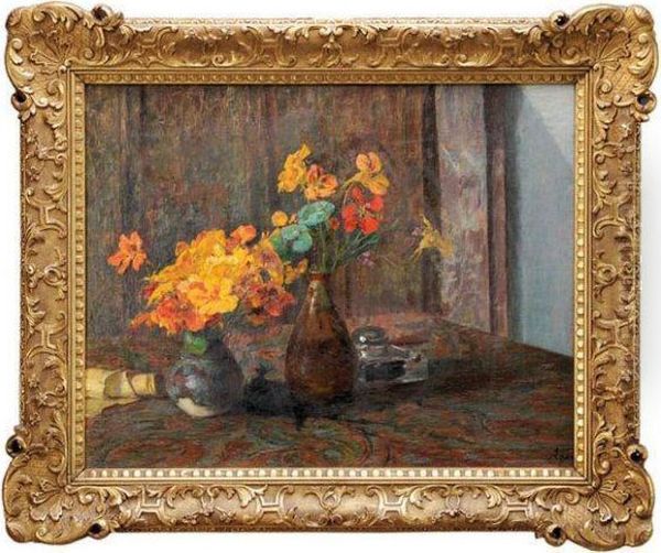 Nature Morte Aux Vases Oil Painting by Jean-Charles Cazin