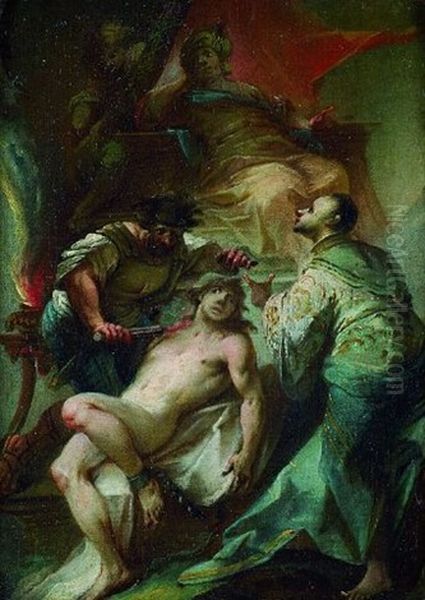 Das Martyrium Des Hl. Venantius Von Camerino Oil Painting by Johann Wolfgang Baumgartner