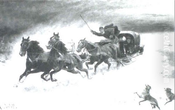 The Sleigh Ride by Adolf (Constantin) Baumgartner-Stoiloff