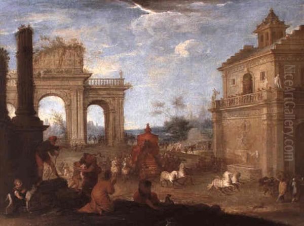 Le Triomphe D'alexandre Oil Painting by Johann Wilhelm Baur