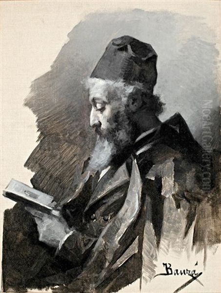 Hombre Leyendo Oil Painting by Juan Bauza Mas