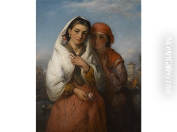 Gypsy Girls Oil Painting by Charles Baxter